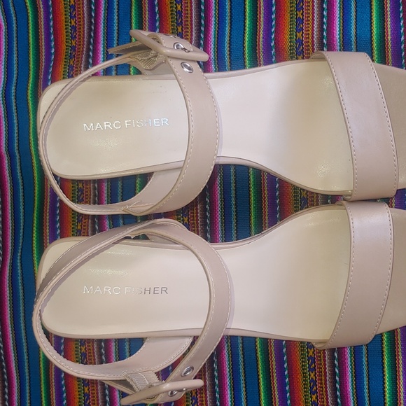 Marc Fisher Lukey Dress Wedge Sandal Shoes in Bone Beige size 9.5 - Picture 8 of 15